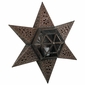 6 Point Tin and Glass Wall or Ceiling Star Fixture