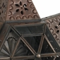 6 Point Tin and Glass Wall or Ceiling Star Fixture