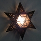 6 Point Tin and Glass Wall or Ceiling Star Fixture