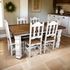 7-Piece Rustic Wood White Washed Dining Set - 72