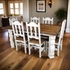 7-Piece Rustic Wood White Washed Dining Set - 72