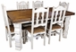 7-Piece Rustic Wood White Washed Dining Set - 72