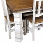 7-Piece Rustic Wood White Washed Dining Set - 72