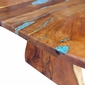 8 ft. Free Form Mesquite Trestle Dining Table with Copper & Turquoise Inlay