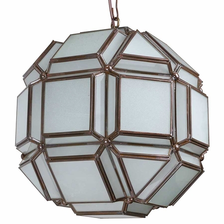 8-Sided Geometric Frosted Glass Hanging Light Fixture - 12