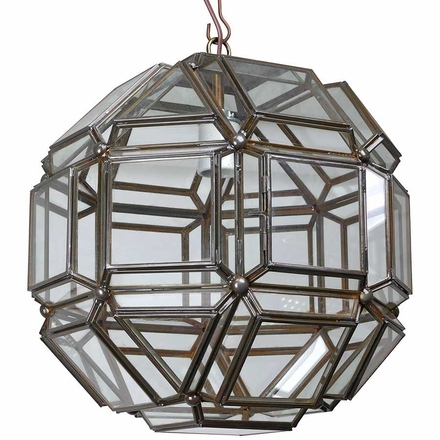 8-Sided Geometric Hanging Clear Glass Light Fixture - 12