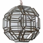 8-Sided Geometric Hanging Clear Glass Light Fixture - 12