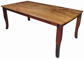 84 inch San Rafael Mesquite Curved Leg Dining Table