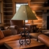 Agave Rustic Iron Table Lamp Pigskin or Rawhide Shade