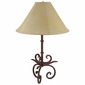 Agave Rustic Iron Table Lamp Pigskin or Rawhide Shade