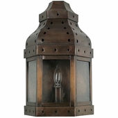 Aged Tin 3-Sided Mexican Wall Sconce