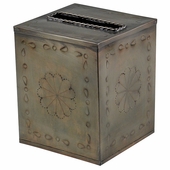 Aged Tin Boutique Tissue Holder