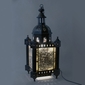Aged Tin Colonial Light Fixture with Antiqued Mirrored Panels