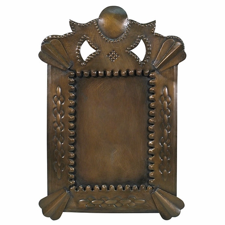 Aged Tin Crown Top Picture Frames