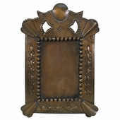 Aged Tin Crown Top Picture Frames