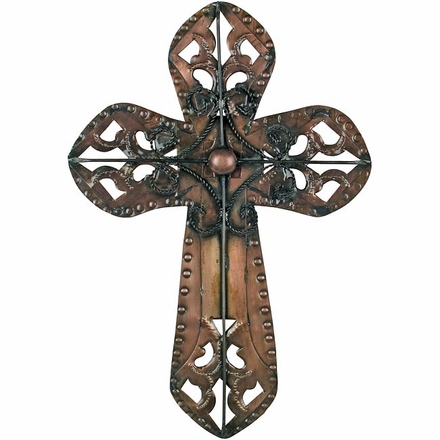 Aged Tin Domed Cross