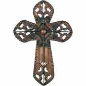 Aged Tin Domed Cross