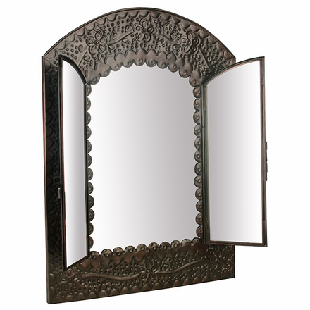 Aged Tin Door Mirror