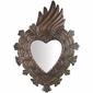 Aged Tin Fiery Heart Mirror