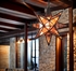 Aged Tin & Glass Mirrored Star Fixture