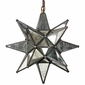 Aged Tin & Glass Mirrored Star Fixture