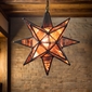 Aged Tin & Glass Mirrored Star Fixture