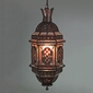 Aged Tin Hanging Domed Light with Glass Panels