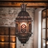 Aged Tin Hanging Domed Light with Glass Panels
