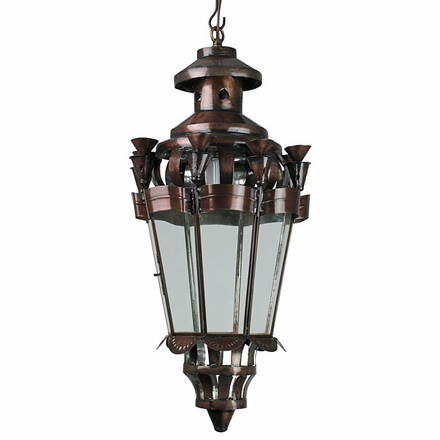 Aged Tin Hanging Little Vase Light Fixture
