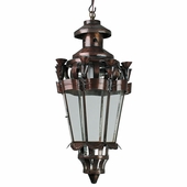 Aged Tin Hanging Little Vase Light Fixture