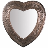 Aged Tin Heart Mirror