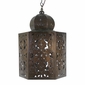 Aged Tin Hex Moroccan Light Fixture