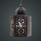 Aged Tin Hex Moroccan Light Fixture