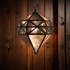 Aged Tin Hexagonal Hanging Light - Antiqued Mirrored Glass