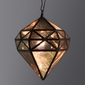 Aged Tin Hexagonal Hanging Light - Antiqued Mirrored Glass