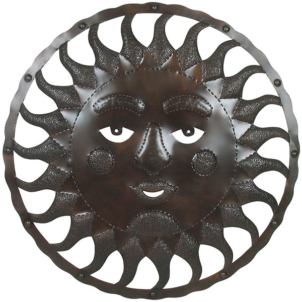 Mexican Sun Face - Tin Wall Hanging - 36" Diameter