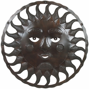 Aged Tin Jumbo Mexican Sun Face 36
