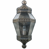 Aged Tin Medallion Wall Lantern Sconce