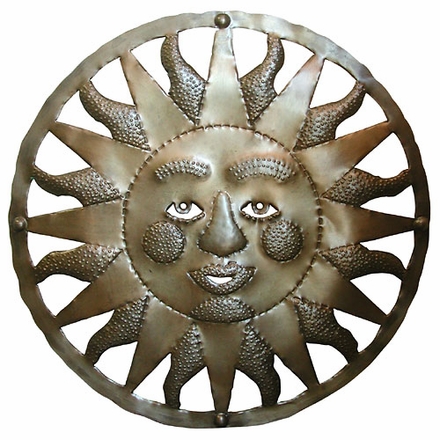 Aged Tin Mexican Sun Face 24