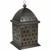 Aged Tin Moroccan Dome Candle Lantern