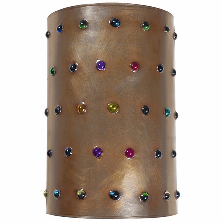 Aged Tin Multi-Color Marble Wall Sconce