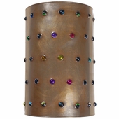 Aged Tin Multi-Color Marble Wall Sconce