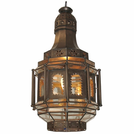 Aged Tin Octagonal Colonial Window Light Fixture