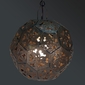 Aged Tin Ornate Globe Fixture