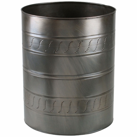 Aged Tin Round Waste Basket