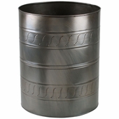 Aged Tin Round Waste Basket