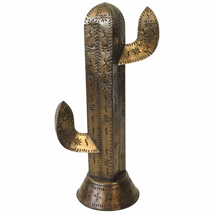 Aged Tin Saguaro Lamp