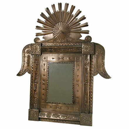 Aged Tin Small Crown Mirror