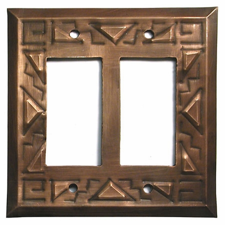 Aged Tin Southwest Double Rocker Switchplate