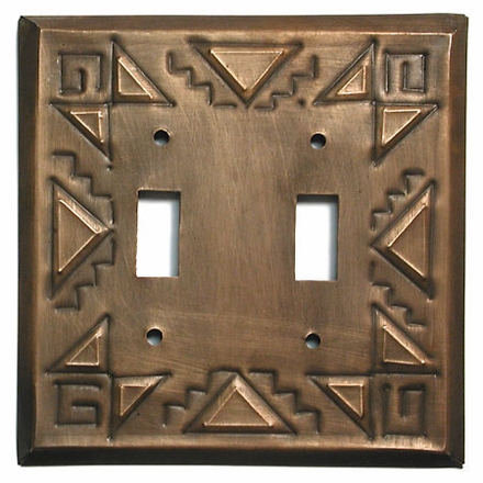 Aged Tin Southwest Double Switchplate